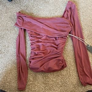 West of Melrose  Ruched Mauve Top